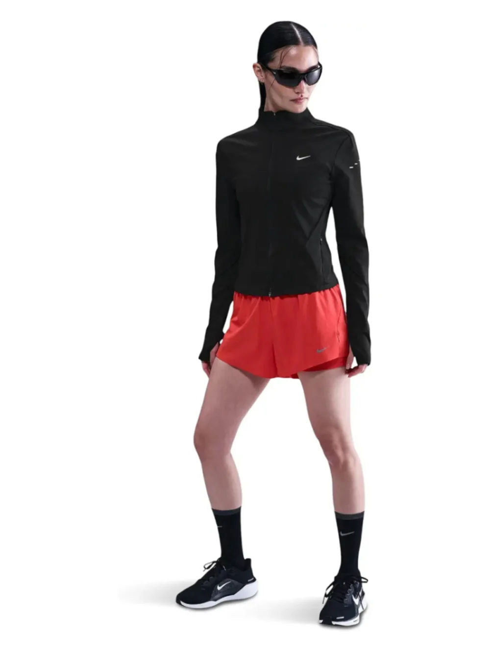 Nike Swift Dri-FIT Full Zip Running Top Women L Black IB1998-010 NWT